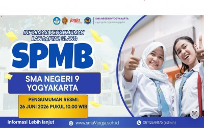 Pengumuman Hasil Seleksi dan Informasi Daftar Ulang Murid Baru SMA Negeri 9 Yogyakarta Tahun Ajaran 2026-2027